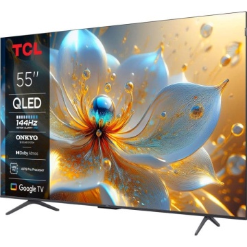 Televizor Smart QLED TCL 55T8C, 139 cm, Rezolutie 3840 x 2160, Ultra HD 4K, 144Hz, Clasa F, Negru - Img 3