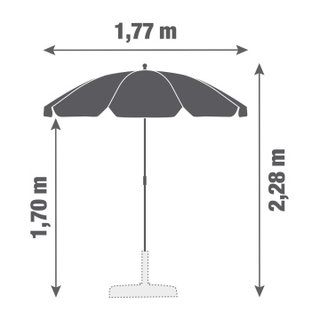Umbrela plaja, otel/poliester, Ø 177 cm, H 228 cm, gri antracit - Img 3