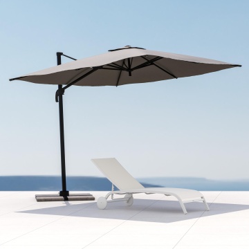 Umbrela terasa, aliminiu/otel/poliester, 286 x 286 cm, H 264 cm, gri - Img 6