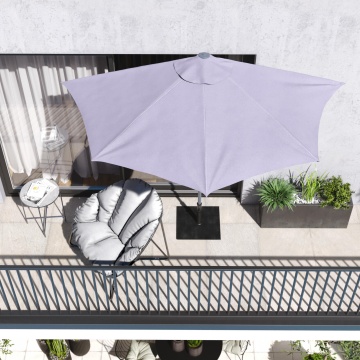 Umbrela terasa, aluminiu/poliester, 268 x 135 cm, H 235 cm, gri deschis - Img 6