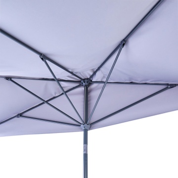 Umbrela terasa, de perete, aluminiu/poliester, 262 x 135 cm, H 240 cm, gri - Img 9