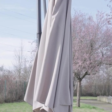 Umbrela terasa, otel/poliester, 290 x 290 cm, H 235 cm, taupe - Img 10