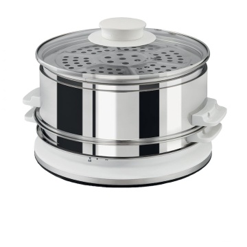Aparat de gatit cu aburi Tefal VC145130, 900W, 6 L, timer de 60 de minute cu oprire automata, compatibil cu masina de spalat vase, nivel de apa vizibil, accesoriu pentru orez, alb/inox - Img 4
