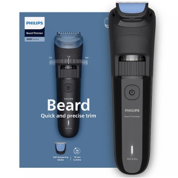 Aparat de tuns barba PHILIPS BT3620/15 cu lame cu autoascutire, 40 de setari de lungime, 2 piepteni ajustabili pentru barba (0,5-20 mm), autonomie 70 min