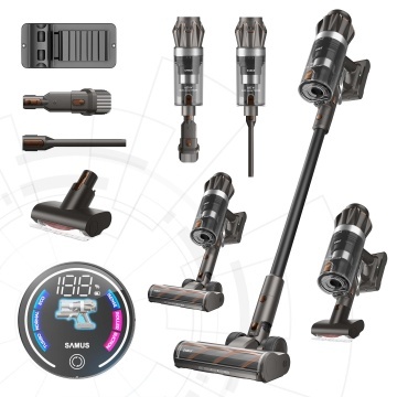 Aspirator vertical fara fir 2 in 1 Samus Cyclone Ultra Pro, motor fara perii 600 W, 33 kPa, autonomie 83 min, senzor i-Sense, filtru HEPA