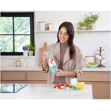 Blender portabil Nutribullet NBP003LBL, cupa 475 ml, USB-C, Turcoaz - Img 3