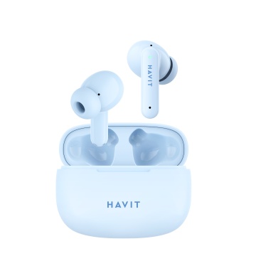 Casti HAVIT TW967, Bluetooth 5.1, TWS, In-Ear, Control tactil, Albastru deschis - Img 6