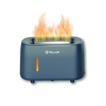 Difuzor aromaterapie Flame Tellur, 240ml, 12 ore, telecomanda, gri