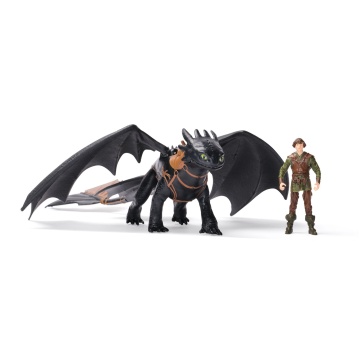 Dreamworks Dragons World of Berk - How to Train Your Dragon set 2 figurine Viking & Dragon Assortment, Hiccup & Toothless, Multicolor, 4 ani+ - Img 2