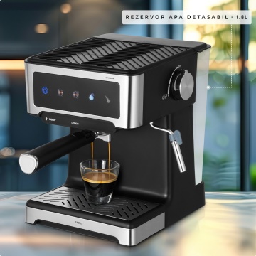 Espressor Samus Espressia 20, 20 bar, 1150 W, Rezervor 1.8 L, Duza abur, Control tactil, Negru/Inox - Img 5