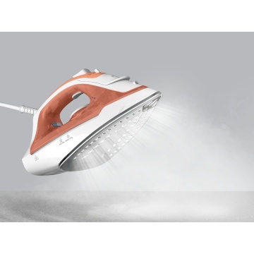 Fier de calcat cu abur Tefal Virtuo FV2C40E0, 2000 W, 120 g/min, 0.24 l, Talpa ceramica, Calcare verticala, Sistem antipicurare, Alb/Portocaliu - Img 5