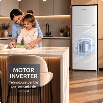 Frigider Albatros FA285IME, 206 L, Motor Inverter, Congelator 37 L, Clasa E, Alb - Img 5