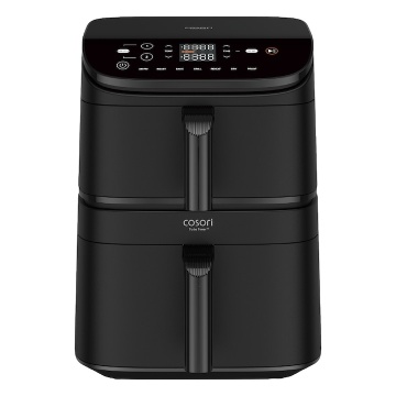 Friteuza cu aer cald COSORI Turbo Tower de 10.8 litri, 2630 W, 7 programe presetate, 30° - 230°C, Tehnologie DC motor, Negru