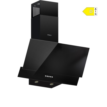 Hota decorativă Vivax CHO‑60CSD115T GB, 59,5 cm, 115 W, 1 motor, 3 trepte de putere, filtru aluminiu lavabil, iluminare LED, Sticlă Neagră