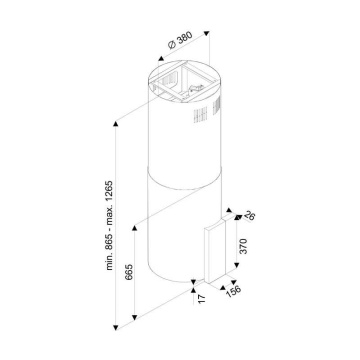 Hota tip Insula Tornado Tube Island 1200 (40) LED, 1 motor, inaltime 90-120 cm, 4 viteze, absorbtie 1200 m3/ora, Alb - Img 2