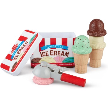 Melissa & Doug – Set de joaca din lemn magnetic Servire de îgnhețată, Multicolor, 3 ani+ - Img 2