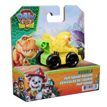 Mini vehicul cu figurina, Paw Patrol the Dino Movie, Pup Squad Racers, Rubble - Img 8