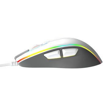 Mouse de gaming Meetion GM23, Iluminat RGB, 12800 cpi, 128 x 81 x 40 mm, Lungime cablu 1.8 m, Alb-Gri - Img 5