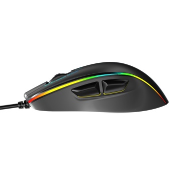 Mouse de gaming Meetion GM23, Iluminat RGB, 12800 dpi, 128 x 81 x 40 mm, Lungime cablu 1.8 m, Negru-Gri - Img 3