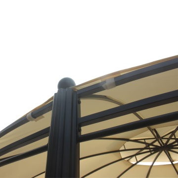 Pavilion gradina, otel/aluminiu/poliester, 370 x 370 cm, H 275 cm, bej - Img 7
