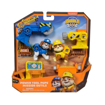 PAW Patrol Rubble & Wheeler, Set 2 Figurine Power Tool Pups, Multicolor, 3 ani+