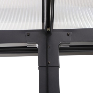 Pergola gradina, pentru perete, aluminiu/otel, 400 x 350 cm, H 270 cm, gri - Img 9
