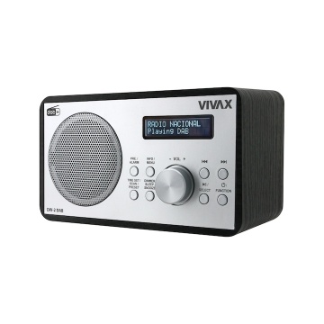 Radio cu ceas Vivax DW-2 DAB, 5W, FM, DAB+, Bluetooth, afisaj LED, 30 posturi presetate, carcasa lemn, negru - Img 2
