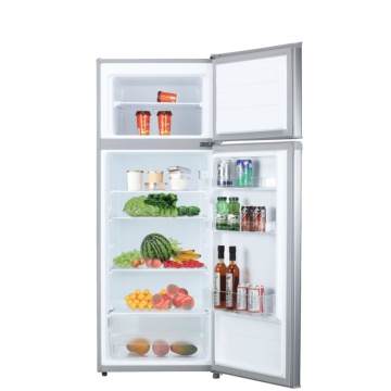 (Resigilat) Frigider cu doua usi VIVAX DD-207E S, 204L, Clasa E, Termostat reglabil, Iluminare LED, Usi reversibile, Suprafata painted metal, 3 Rafturi de Sticla securizata, H 143 cm, Argintiu - Img 8