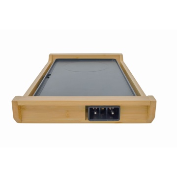 (Resigilat) Gratar electric Vivax EG-4020HZ, 2200 W, Termostat detasabil, Tava curatare detasabila, Suprafata plita, Carcasa lemn de bambus - Img 4