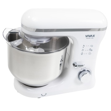 Robot mixer Vivax RM-71800WH , 1800 W, 6 Viteze + Turbo, 4 Accesorii, Bol otel inoxidabil, Alb/Argintiu - Img 6