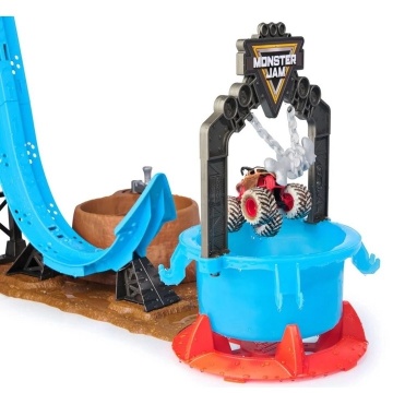 Set de joacă Monster Jam 1:64 Mud Blasters Dunk Tank, multicolor, 61x35x51cm - Img 5