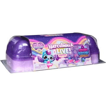 Set figurine in cosulet, Hatchimals, Alive Neon Rainbow Carton - Img 2