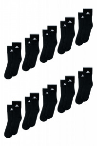 Set Kappa 10 perechi de sosete lungi, semi-flausate, barbati - Negru