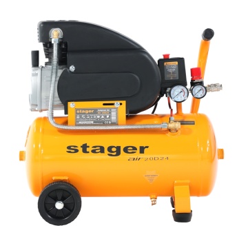 Stager Air 20D24 compresor aer, 24L, 8bar, 200L/min, monofazat, angrenare directa - Img 2
