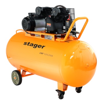 Stager Air 32C250 compresor aer, 250L, 10bar, 324L/min, monofazat, angrenare curea - Img 1