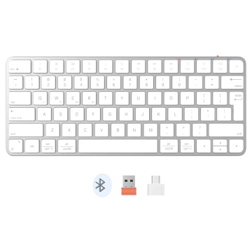Tastatura bluetooth slim Meetion K210MW, Alb