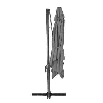 Umbrela terasa, aliminiu/otel/poliester, 286 x 286 cm, H 264 cm, gri - Img 3