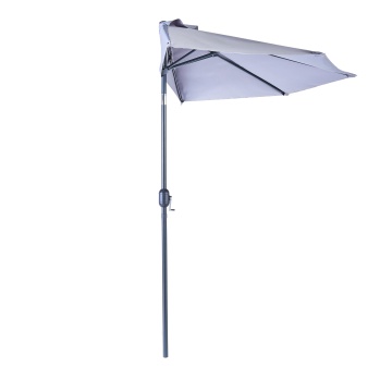 Umbrela terasa, aluminiu/poliester, 268 x 135 cm, H 235 cm, gri deschis - Img 3