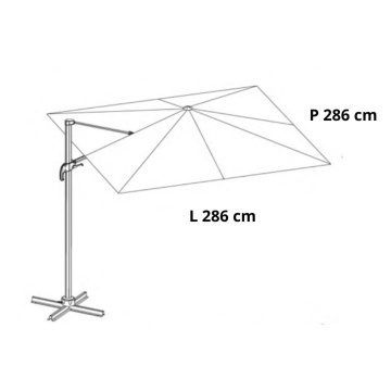 Umbrela terasa, otel/poliester, 286 x 286 cm, H 264 cm, taupe - Img 6
