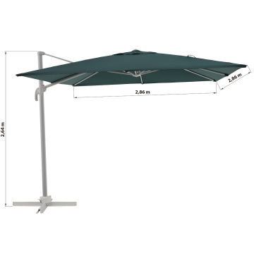 Umbrela terasa, otel/poliester, 286 x 286 cm, H 264 cm, verde inchis - Img 7