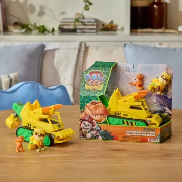 Vehicul de salvare cu figurina, Paw Patrol, Dino Rescue Bulldozer, Rubble - Img 2