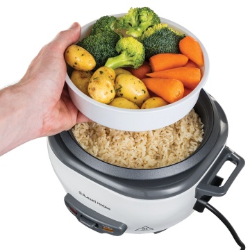 Aparat de gatit orez Russell Hobbs Medium 27030-56, 300 W, 1.4 L, mentinere automata la cald, alb/negru - Img 3