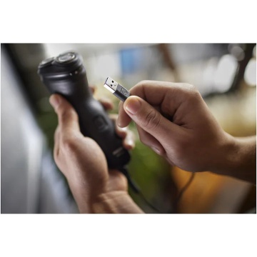 Aparat de ras PHILIPS Seria 1000 S1141/00, 3 capete rotative 4D Flex, lame PowerCut, ras umed&uscat, autonomie 40 min, maner ergonomic, capac de protectie, complet lavabil, negru - Img 8