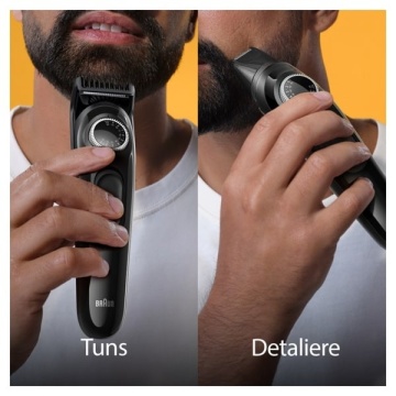 Aparat de tuns barba Braun BT3421 Series 3, Reincarcabila, 50 min autonomie, Neagru/Verde - Img 3