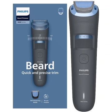 Aparat de tuns barba PHILIPS BT3617/15 cu lame cu autoascutire, 20 de setari de lungime, piepten ajustabil pentru barba (0,5-10 mm), autonomie 60 min