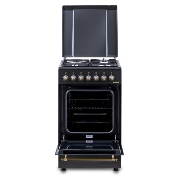 Aragaz rustic Samus SR550EL3B1, 3 arzatoare gaz + 1 electric, Cuptor electric 48 L, Clasa A, 50x60 cm, Vintage Black - Img 5