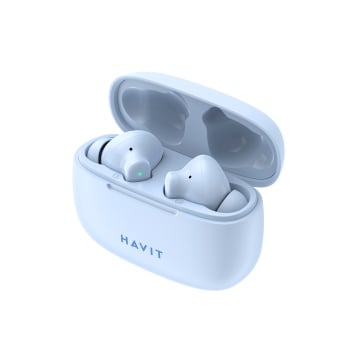 Casti HAVIT TW967, Bluetooth 5.1, TWS, In-Ear, Control tactil, Albastru deschis - Img 1