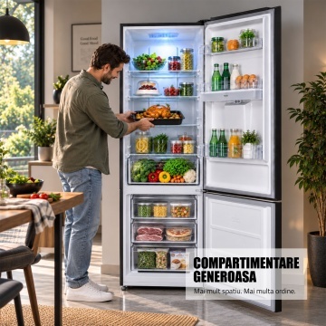 Combina frigorifica Samus SCX517NFIDE, 324 L, Full No Frost, Motor Dual Inverter, Dozator de apa, Clasa E, Inox - Img 7