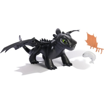 Dreamworks Dragons World of Berk - Toothless Tame and Train Interactive Dragon (Jucărie interactivă din „How to Train Your Dragon”), Sunet, Lumini, Mișcări, Multicolor, 4 ani+ - Img 4