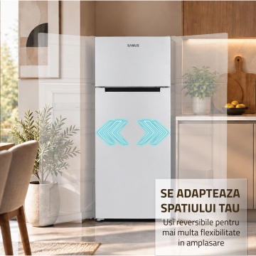Frigider cu doua usi Samus SW286IE, 206 L, Motor Inverter, Clasa E, Dezghetare automata, Alb - Img 11